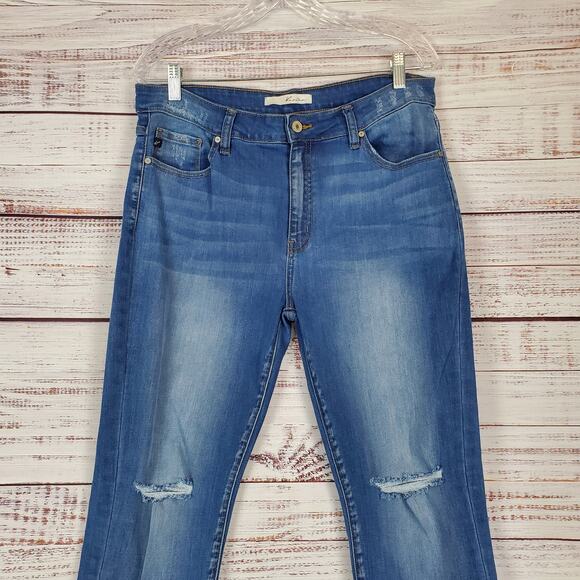 Kancan Logan Distressed Skinny Jeans Curvy Comfy Stretchy Cozycore Denim Size 15 - Picture 5 of 12